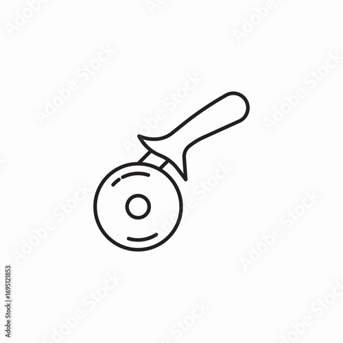 round pizza cutter icon sign vector