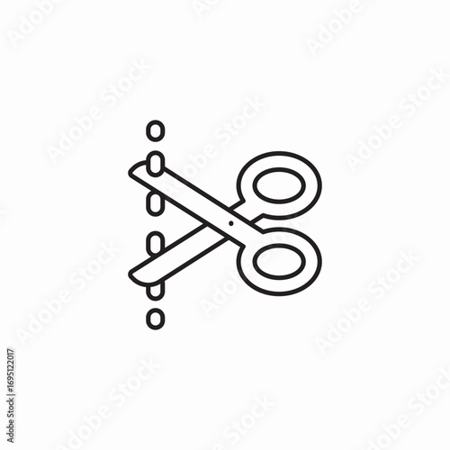 scissors cutting rope icon sign vector
