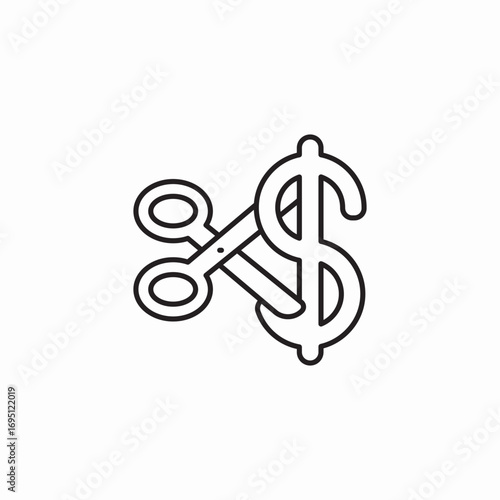scissors dollar sign icon sign vector