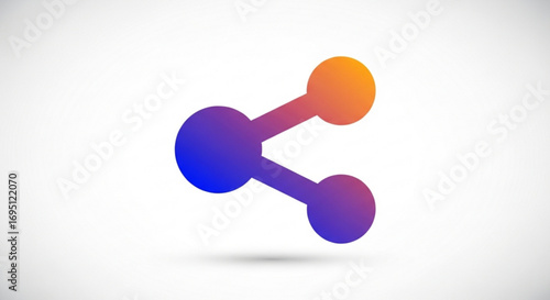 Gradient share icon for social media connectivity and digital information sharing platform