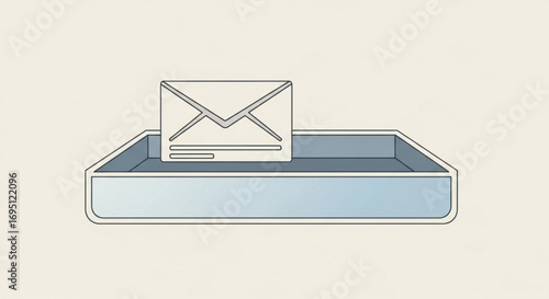Email inbox icon for message delivery, communication, and notification for digital correspondence