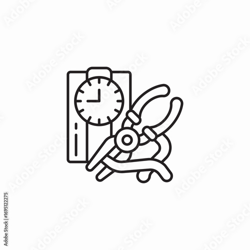 time clock service icon sign vector