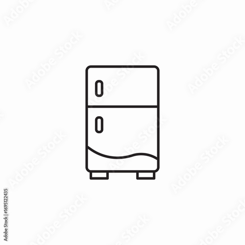 two-door refrigerator fridge icon sign vector