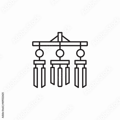 wind chime decoration icon sign vector