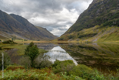 Reflective view  travelling in the Scottish Highlands