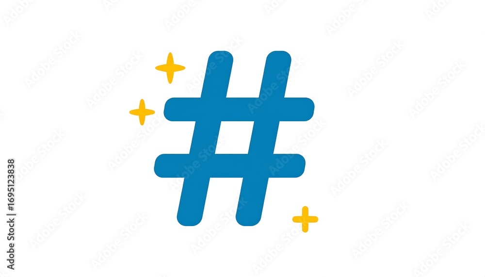 Obraz premium Simple hashtag symbol with sparkle