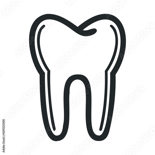 Creative dental concept for oral health awareness campaign design. Vector outline illustration