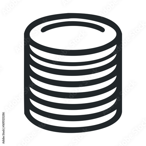 Stacked coins symbolizing savings and investment growth concept. Vector outline illustration
