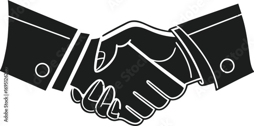 Two Hands Shaking in Agreement Silhouette with Transparent Background handshake business