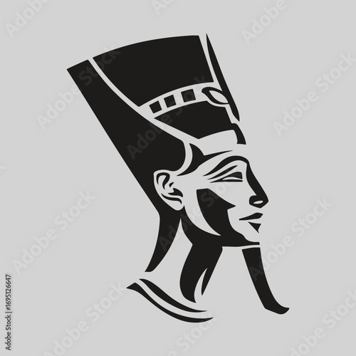 Egyptian Pharaoh Silhouette Sign Retro Flat Icon Concept, Pharaoh Vector Artwork, Black Icon Egyptian Pharaoh Illustration Vector Design
