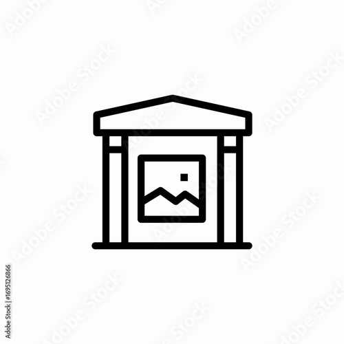art gallery building icon sign vector