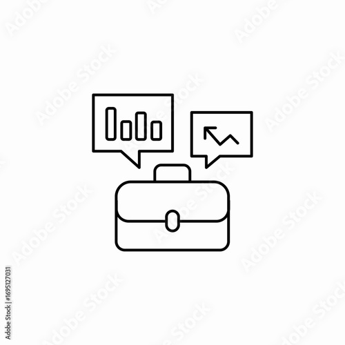 briefcase business analysis icon sign vector
