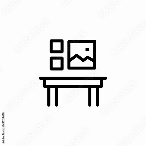 gallery table artwork icon sign vector