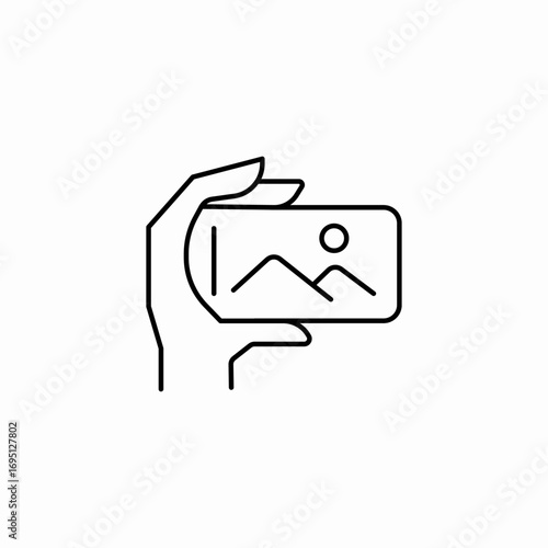 hand holding image icon sign vector