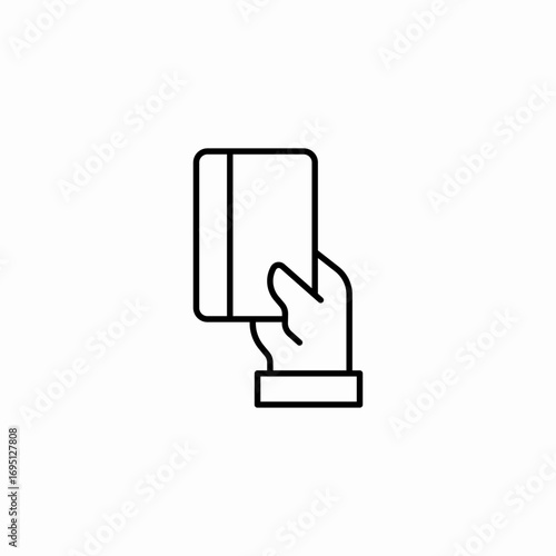 hand holding card icon sign vector