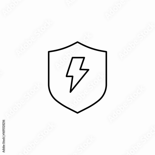 lightning bolt shield icon sign vector