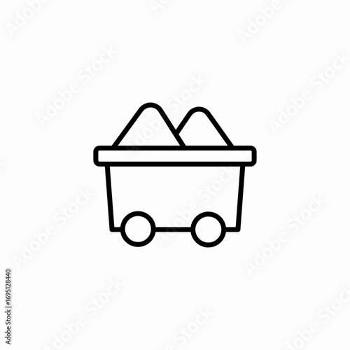 minecart full sand icon sign vector