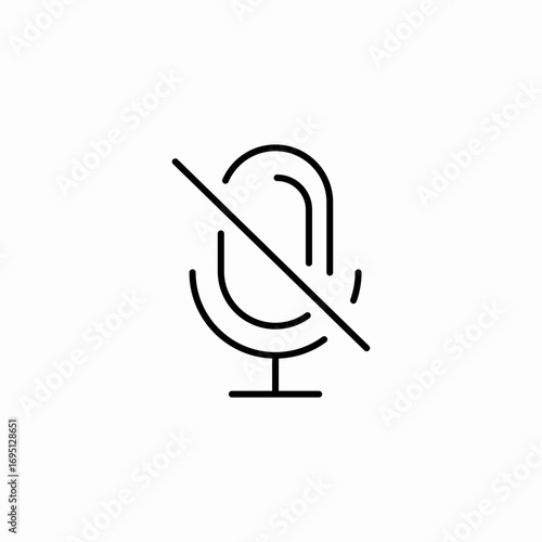 muted microphone slash icon sign vector