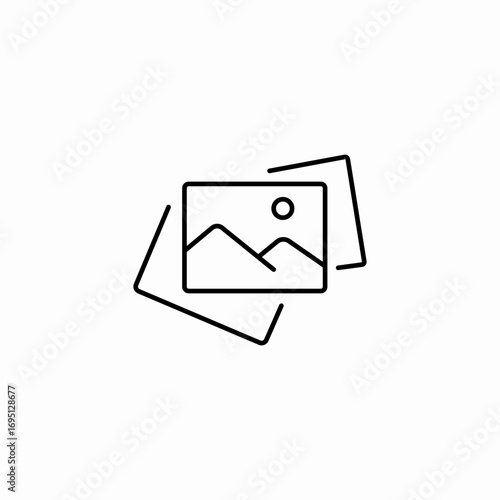 overlapping multiple images icon sign vector