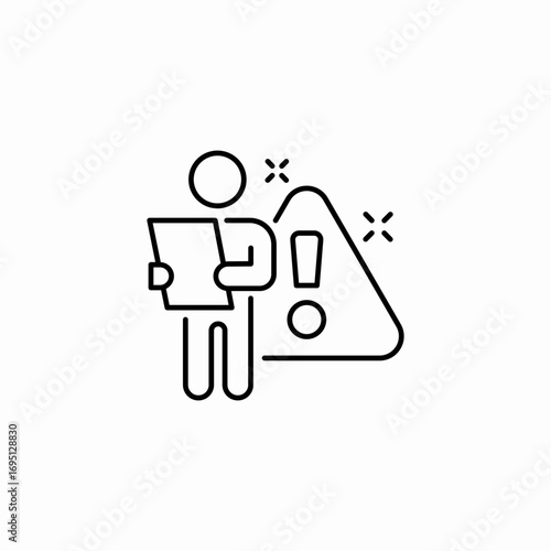 person warning exclamation icon sign vector