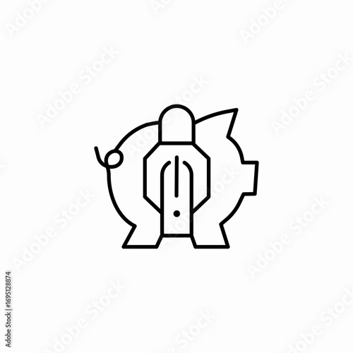 piggy bank rocket icon sign vector