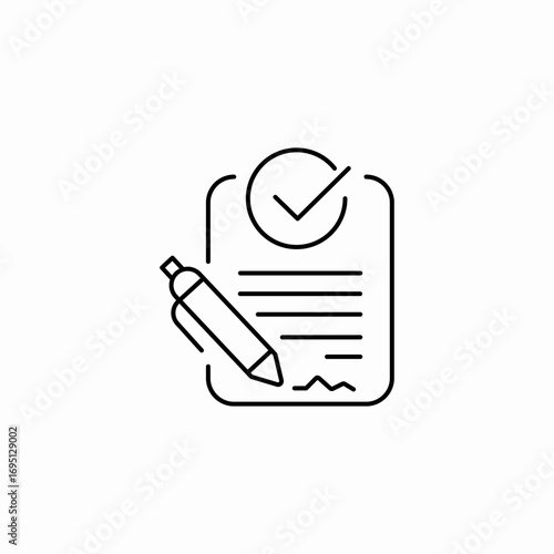 signed document contract icon sign vector