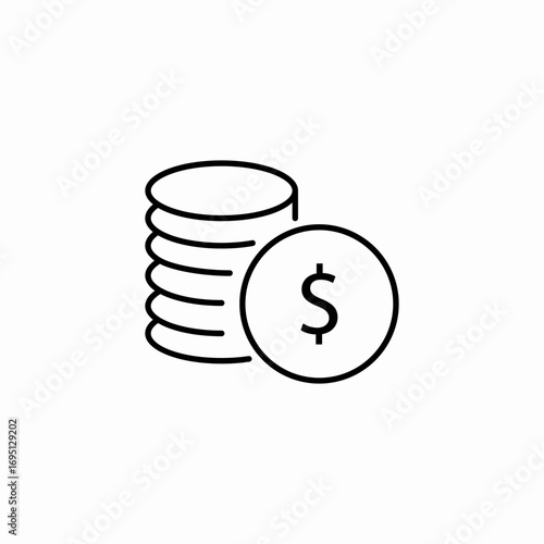 stack of coins icon sign vector