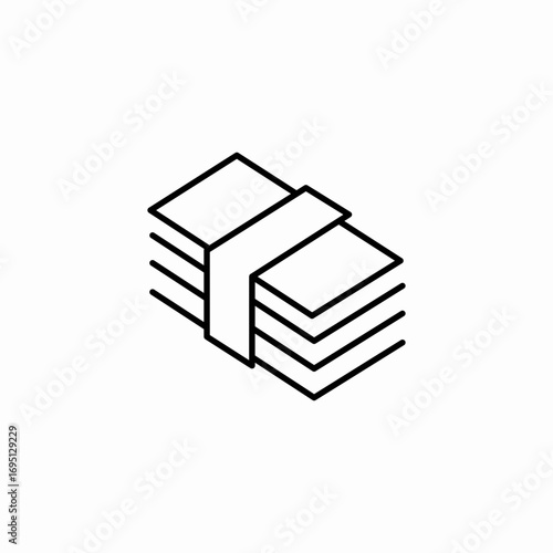 stacked banknotes cash icon sign vector
