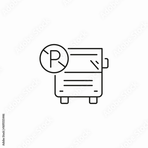 bus parking sign icon sign vector