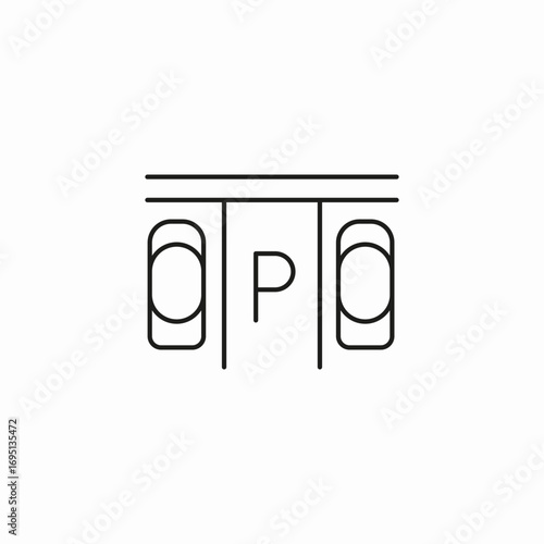 car park multiple cars icon sign vector