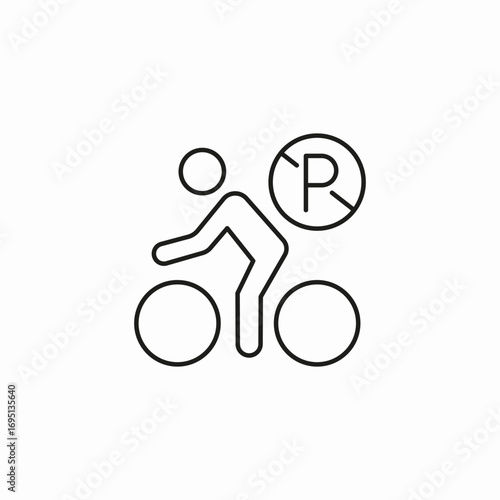 no parking bicycles icon sign vector