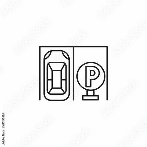 overhead parking spot icon sign vector