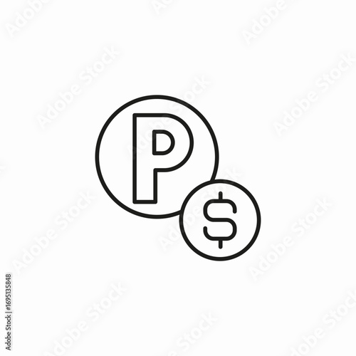 paid parking icon icon sign vector