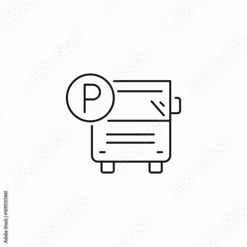 parked bus location icon sign vector