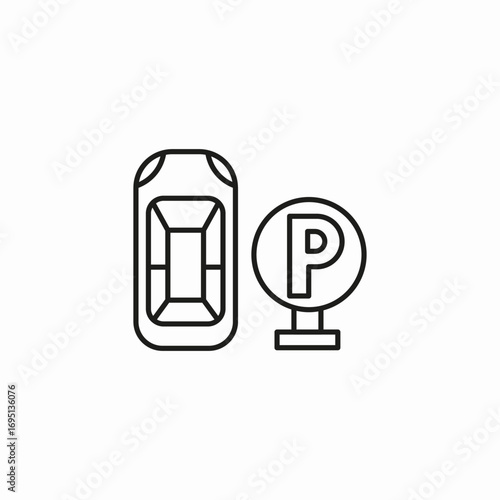 parking spot vehicle icon sign vector