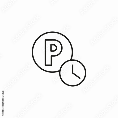 timed parking icon icon sign vector