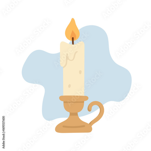 A Serene Decorative Candle with Soft Flame Casting Warm Light in an Elegant Holder, Perfect for Creating a Cozy Atmosphere in Any Space.