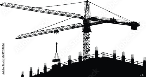 construction site with cranes