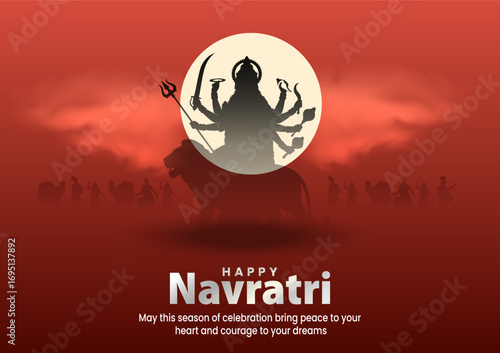 Navratri Festival Vector Art, Goddess Durga Illustration