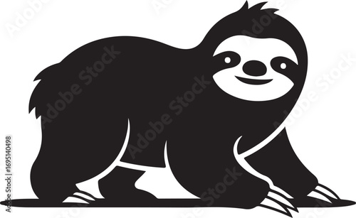 Black and White Sloth Illustration in Minimalist Style a Charming and Modern Depiction of the Beloved Slow Moving Creature Perfect for Childrens Books and Graphic Designs
