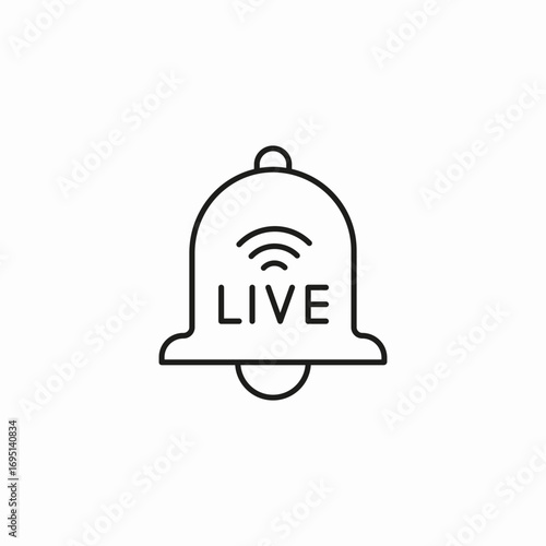 bell notification live icon sign vector