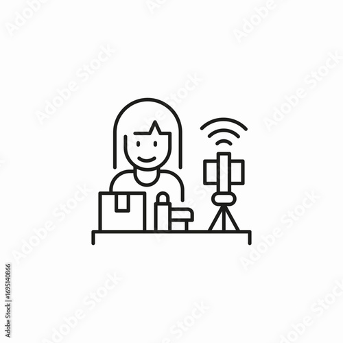 blogger influencer streaming icon sign vector