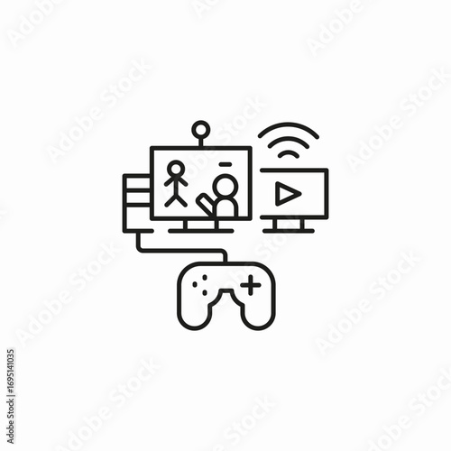game streaming controller icon sign vector