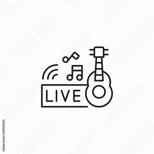 live music guitar icon sign vector