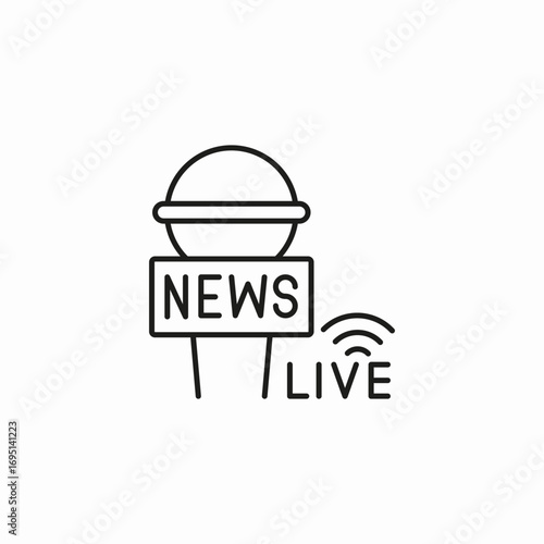 live news microphone icon sign vector