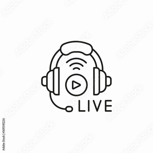 live audio stream icon sign vector
