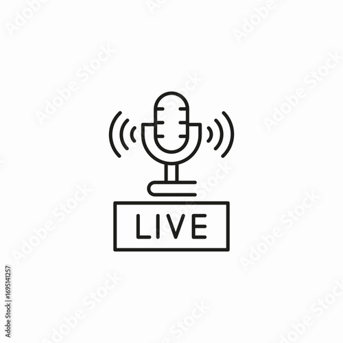 live podcast microphone icon sign vector