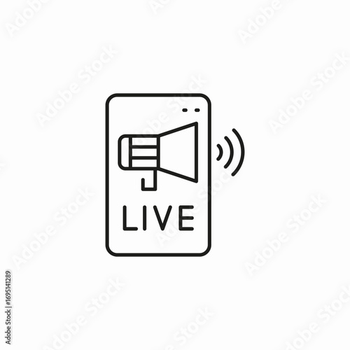 live stream promotion icon sign vector
