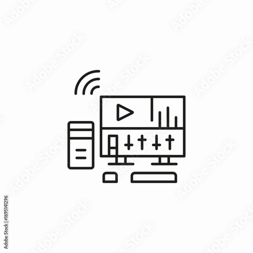live streaming setup icon sign vector
