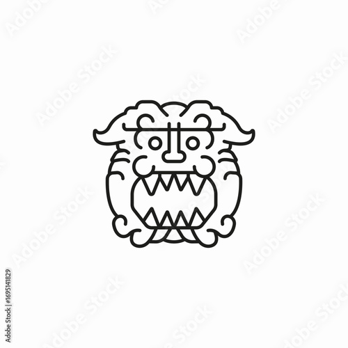 shisa lion dog icon sign vector